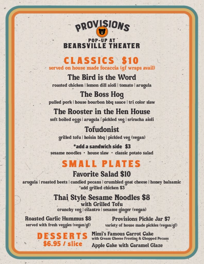 Provisions-MenuBearsville-Theater-Pop-up